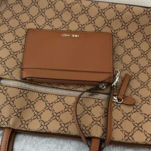 Nine West Tan and Brown Wristlet